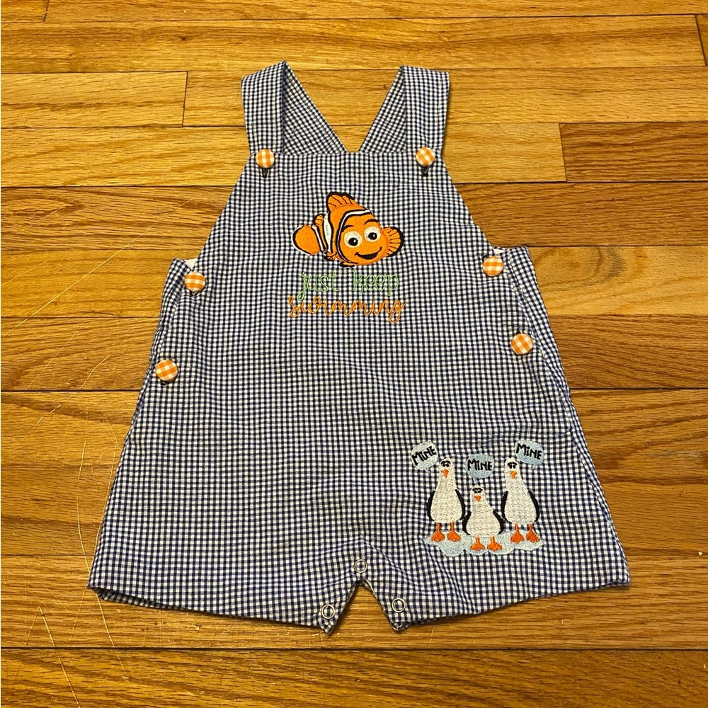 Disney’s NEMO Embroidered Gingham JonJon NEW READ Various Sizes